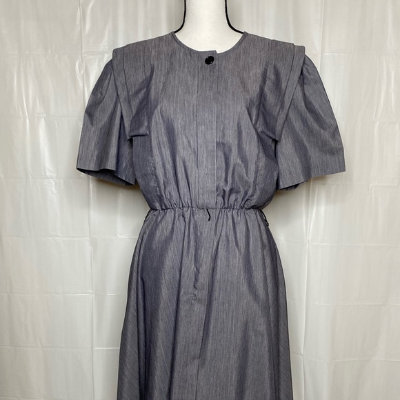 Women's Vintage Rich Lady Dress Gray W/ Pockets - Picture 1 of 4